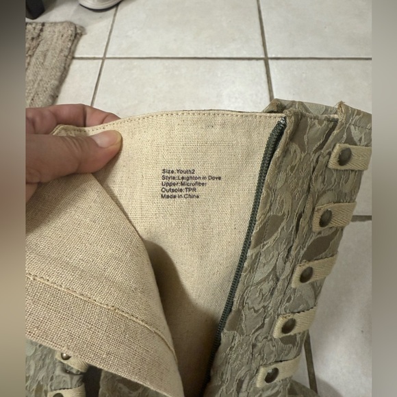 Joyfolie Tan Lace-Up Kids Boots - Picture 3 of 4